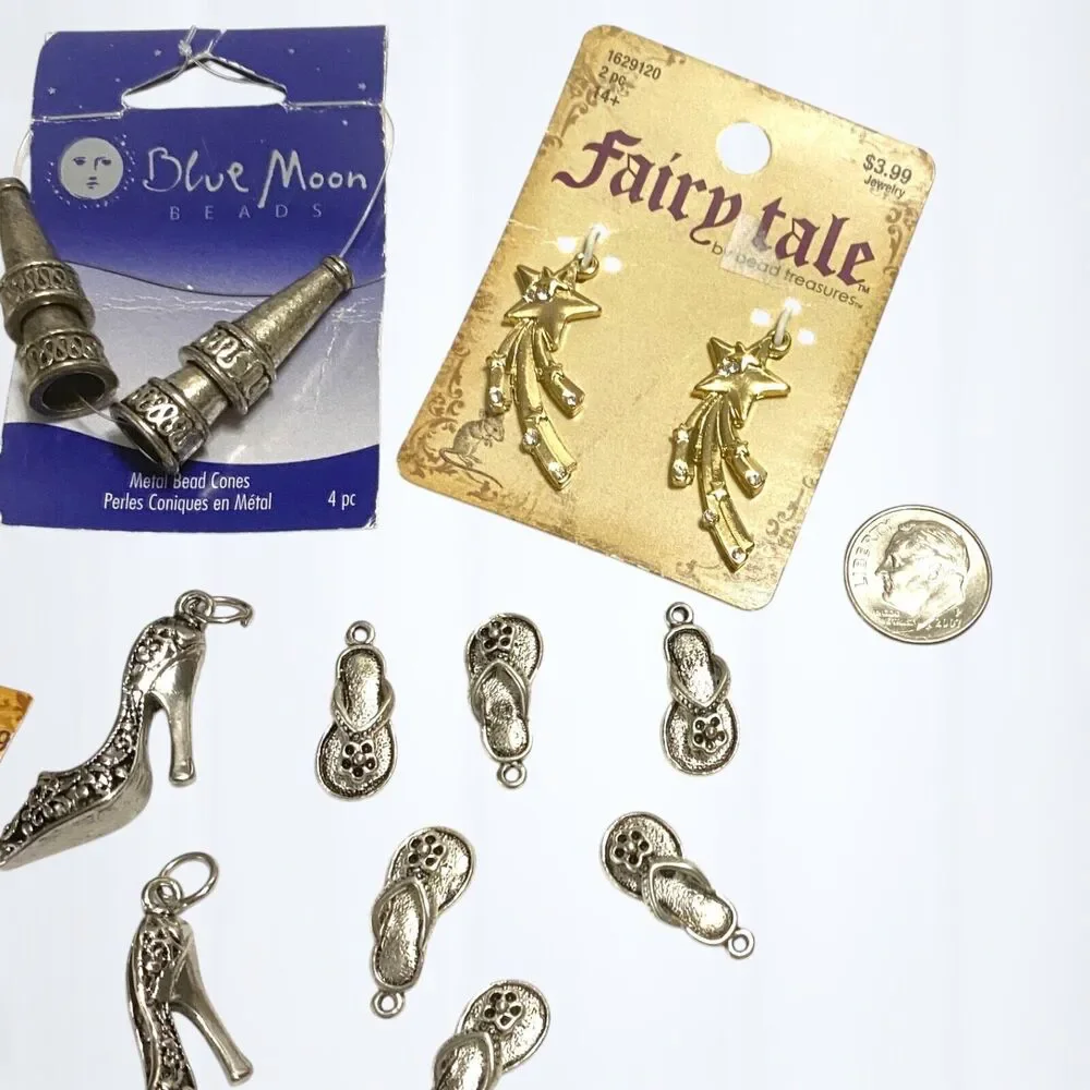 Charms Jewelry Craft Supplies Shooting Stars Shoes High Heels Flip Flops Metal